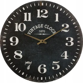 Hodiny HODINY NÁSTĚNNÉ dřevěné černé 38 cm DEKORATIVNÍ