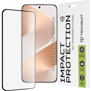 Ochranné sklo Techsuit 111D 3D zakřivené Huawei Pura 80 Pro černé