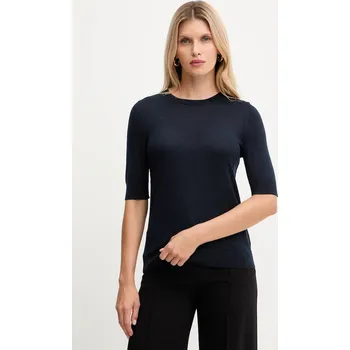 Pánské tričko Vlněné tričko BOSS Farbella 50544996 námořnická modř 59X, vel. XS