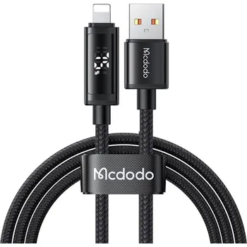 Mcdodo – datový kabel (CA-7970) – USB-A na Lightning, duální LED displej, 3A, 1,2m – černý