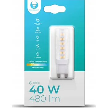Žárovka LED žárovka Forever Light RTV003575 G9 6 W 230 V 3000 K 480 lm
