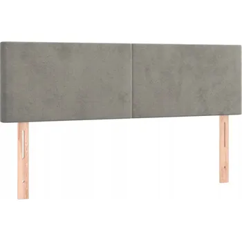 Čelo postele sametové světle šedé 144 x 5 x 78/88 cm