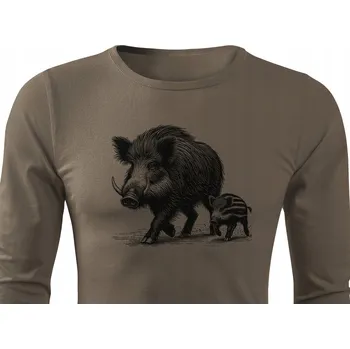 Pánské tričko Pánské tričko s dlouhým rukávem DlaMyśliwego velký potisk KANEC M