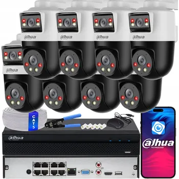 IP kamera Sada pro monitorování 8 kamer DAHUA 2Mpx SDT2A200-2F-NB-A-PV AI Dual Light