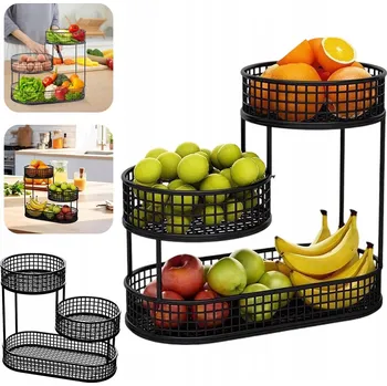 Obraz SKLADOVACÍ REGÁL SE 3 KOŠÍKY – ROBUSTNÍ KONSTRUKCE PRO SKLADOVÁNÍ OVOCE