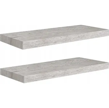 police Nástěnná police MDF 60x23,5x3,8 cm šedá betonu, 2 ks