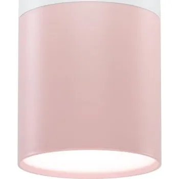 Stropní skandinávské osvětlení TUBA - 1xGU10, 50W, 5,8x12cm, kulaté, bílé / růžové