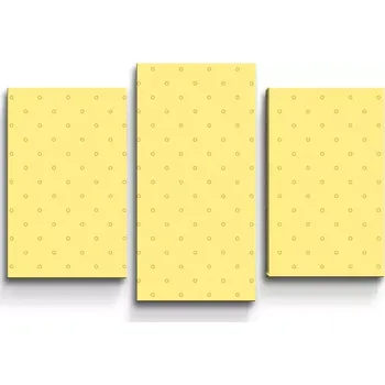 Obraz Sablio Obraz - 3-dílný Červené kroužky na žluté - 75x50 cm