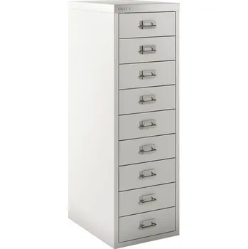 Policová skříň Skříňky Bisley, 9 zásuvek, šedá