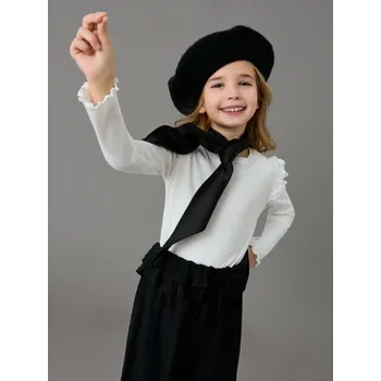 Dívčí tričko Sinsay - Tričko z&nbsp;žebrovaného úpletu - bílá - 462AY-00X - 462AY-00X-128