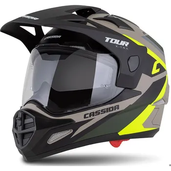 Helma na motorku Enduro přilba Cassida Tour 2.0 X-tra matná pískovo-fluo žluto-zeleno-černá 2XL