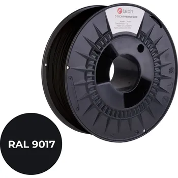 Filament C-TECH PREMIUM LINE, ASA, dopravní černá, RAL9017, 1,75mm, 1kg 3DF-P-ASA1.75-9017