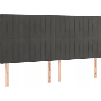 Čelo postele sametové tmavě šedé 160 x 5 x 118/128 cm