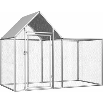 zahrada-XL Klec pro kuřata 2 x 1 x 1,5 m pozinkovaná ocel 144553