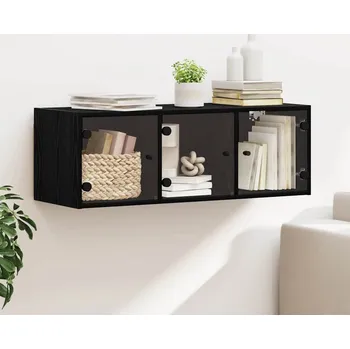 Příborník do zásuvky Nástěnná skříňka Černý dub 102 x 37 x 35 cm kompozitní dřevo