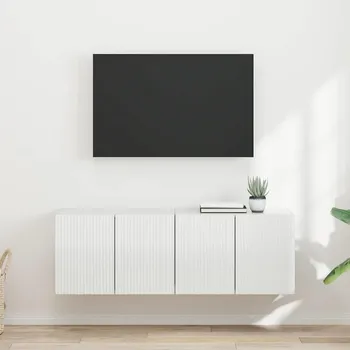 Televizní stolek TV wall cabinet 2 pcs Vysoce lesklá bílá 59,5 x 31 x 40 cm