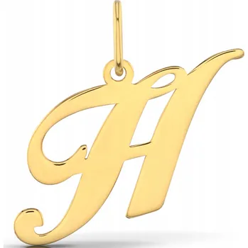 Přívěsek POZLACENÝ PŘÍVĚSEK NA ŘETÍZEK ZLATÝ PŘÍVĚSEK PÍSMENO H OZDOBNÝ STŘÍBRO 925 PÍSMENO