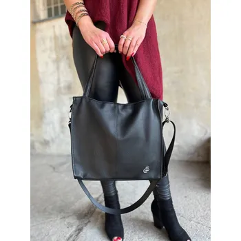 Kabelka GROSSO Černá velká kabelka přes rameno