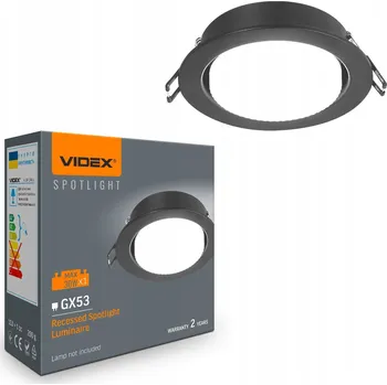 Bodové svítidlo Černé zapuštěné bodové stropní svítidlo VIDEX GX53 VL-SPF27R-B