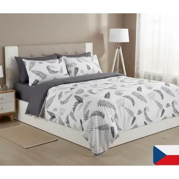 Povlečení Bavlněné povlečení Kapradí černé Velikost: 70x90, 140x200 cm