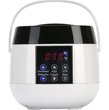 Sběratelství Ohřívač vosku 500 ml 163 x 163 x 153 mm Digitální parafínový ohřívač s LCD displejem 360° rovnoměrné tavení vosku EU plug depilace bílý