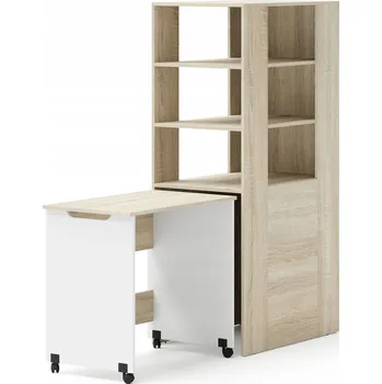 Psací stůl Homlando FUJI SAMOA 81,6 x 50,6 x 75,1 cm bílý, dub sonoma