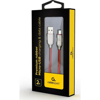 Datový kabel Gembird CC-USB2R-AMMBM-2M-R USB 2.0 kabel USB A - Micro-USB B, červený