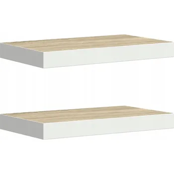 police Nástěnné police MDF v barvě dubu a bílé, 50 x 23 x 3,8 cm