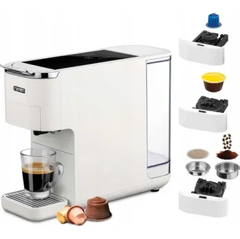 Kávovar Kapslový kávovar Raven EEK001B Bílý se 3 adaptéry na kávu