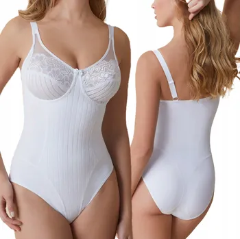 Body Elegantní krajkové body bez kostic, měkké košíčky Scarlett bílé 95C