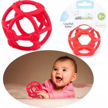 Hračka pro kojence Ortodontické kousátko GiliGums silikonové červené