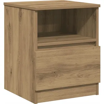 Noční stolek Noční stolek dub artisan 40 x 40 x 52 cm se zásuvkou a policí