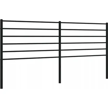 Černé čelo postele z kovových trubek 206 x 3 x 90 cm