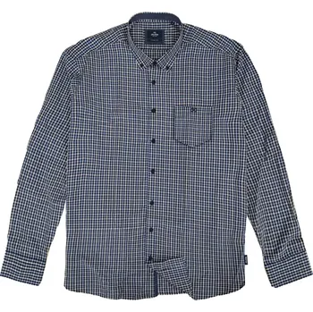 Pánská košile Velká pánská kostkovaná košile s dlouhým rukávem Double Urban Outfitters GS-5132 modro-béžová (4XL)