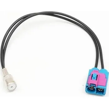 Elektrická zásuvka Anténní redukce FAKRA 2x zásuvka na DIN ISO zásuvku