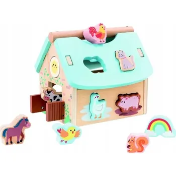 Dřevěná hračka Sorter Lelin Farma se zvířátky 10 dílků