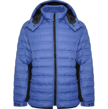 Velká pánská podzimně-zimní prošívaná bunda s kapucí Kam KV138 modrá (6XL)