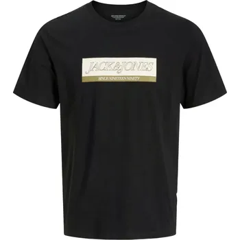 Pánská móda Velké pánské tričko s potiskem Jack & Jones 12289128 černé (5XL)