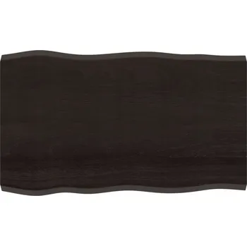 Konferenční stolek Deska stolu Lite, dubové dřevo, tmavě hnědá, 80x50x2 cm, přírodní hrany