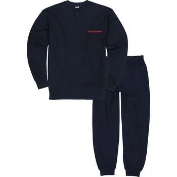 Pánské pyžamo Velké pánské pyžamo Adamo 119268-360 s dlouhým rukávem tmavě modré (3XL)