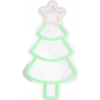 Vánoční dekorace VÁNOČNÍ LED NEON STROMEČEK 23 X 22 CM PLAST NAPÁJENÍ USB