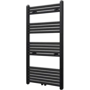 Radiátor Koupelnový radiátor černý 600 x 1160 mm, 531 W, 18 trubek