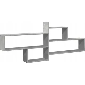 police Nástěnná police šedo-betonová 167,5 x 18 x 68 cm, materiál dřevotříska