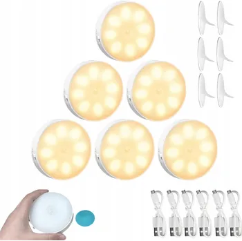Noční světlo 6x LED světlo s pohybovým senzorem, osvětlení schodů, šatny