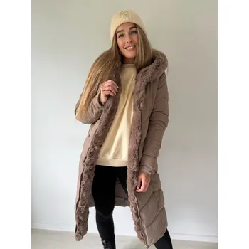 Dámská casual bunda Mishel Zimní bunda s kožíškem béžová Velikost: XL