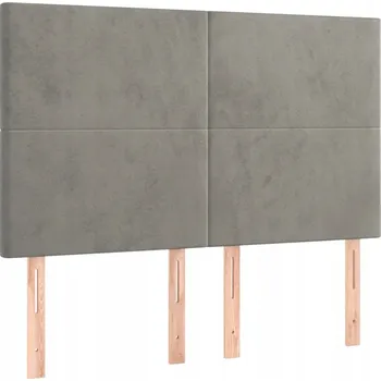 Čelo postele sametové světle šedé 144 x 5 x 118/128 cm