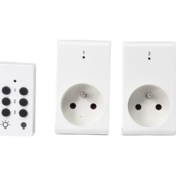 Elektrická zásuvka Dvojitý vypínač ovládaný dálkovým ovladačem DUWI bílý 05293