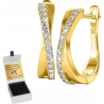 Náušnice ANGLICKÉ STŘÍBRNÉ NÁUŠNICE DÁMSKÉ NÁUŠNICE STŘÍBRO O RYZOSTI 925 ZLACOVANÉ