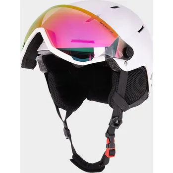 Dětská lyžařská helma s brýlemi - bílá