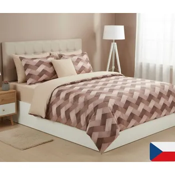 Povlečení Bavlněné povlečení Ondra hnědý Velikost: Na peřinu 200x220 a 2 polštáře 70x90- francouzský rozměr (atyp)